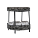 Pawz Rattan Pet Bed Elevated Raised Cat Dog House Wicker Basket Kennel Table
