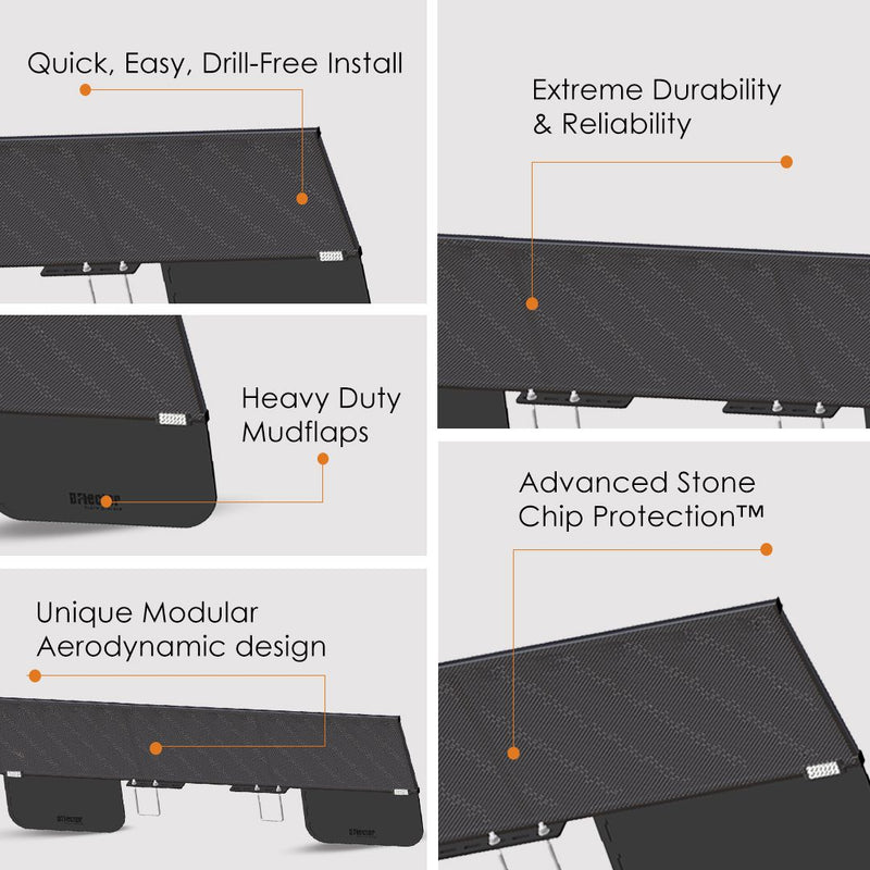 D-Flector Caravan Standard Stone Guard 2200mm - Linear  (High-Strength Performance Steel)