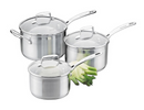 3-Piece Scanpan Impact 18/10 Stainless Steel Saucepan Set  (High Quality Pots)