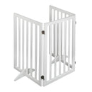 Pawz Wooden Pet Gate Dog Fence Safety Stair Barrier Security Door 3 Panel Large