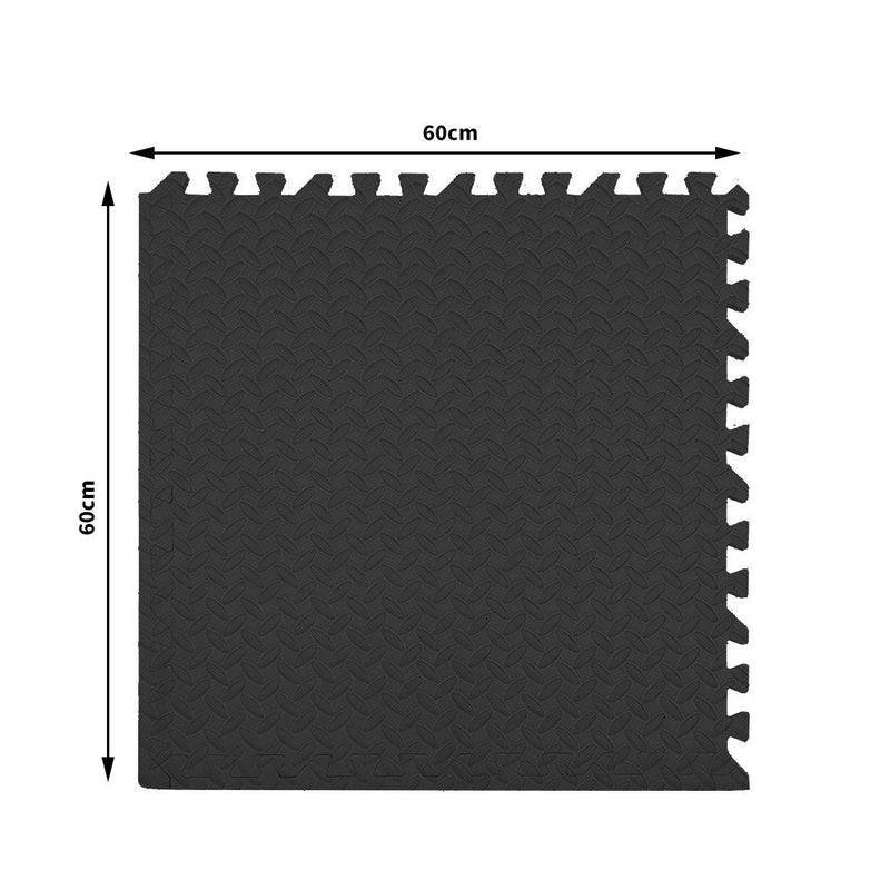 Bopeep EVA Foam Kids Play Mat Floor Kid Crawling Interlocking Home Black 60x60