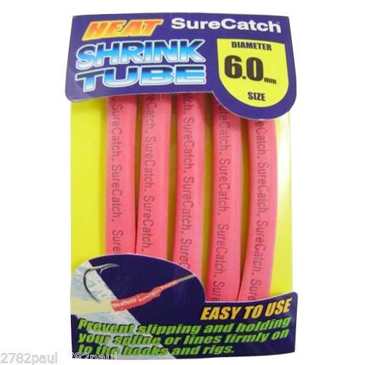 1 Packet of Red SureCatch Fishing Heat Shrink Tube - Wire Cable Sleeve Tubing