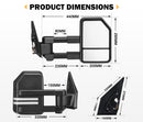 SAN HIMA Extendable Towing Mirrors Gen2 for Toyota Landcruiser 200 Series 2007 to 2021