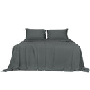 Dreamz Fitted Sheet Set Pillowcase Bamboo King Charcoal Summer 4Pcs