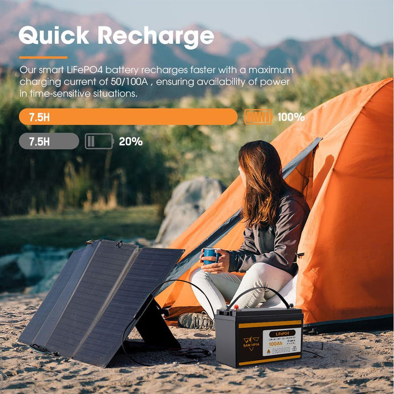 San Hima 12V 100Ah/200Ah Lithium Battery BMS LiFePO4 Self-heating w/