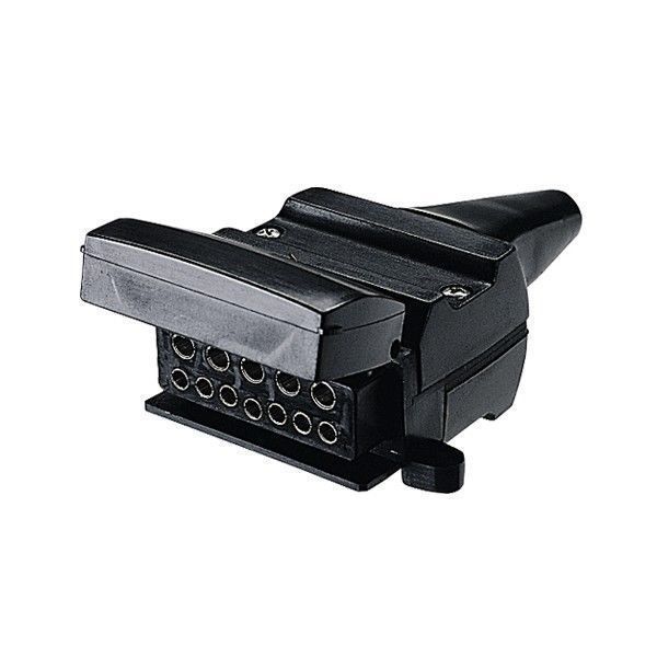 NARVA Trailer Connector 12 Pin Flat Plastic Socket 82072BL
