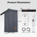 San Hima Shower Awning Tent Instant Fold-Out Ensuite & 8L Gas Hot Water Heater White