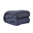 Dreamz Knitted Weighted Blanket Chunky Bulky Knit Throw Blanket 6.5kg Dark Grey