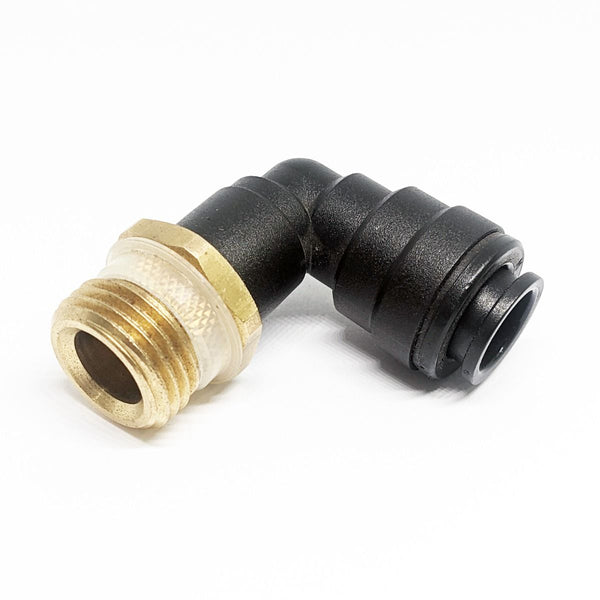 John Guest 1/2" Brass Male Adapter With 12mm Plastic Elbow - RM091214