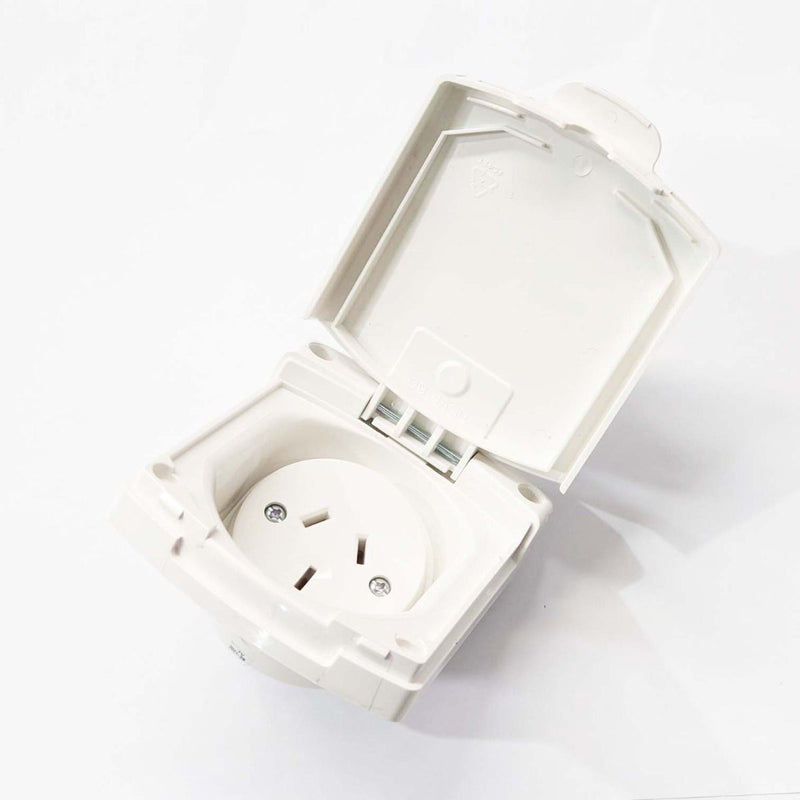 Clipsal (New) White External 10AMP Power Outlet