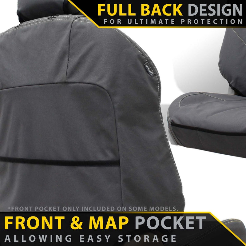Volkswagen Amarok 2H (Cloth Seats) Retro Canvas 2x Front Seat Covers (In Stock)