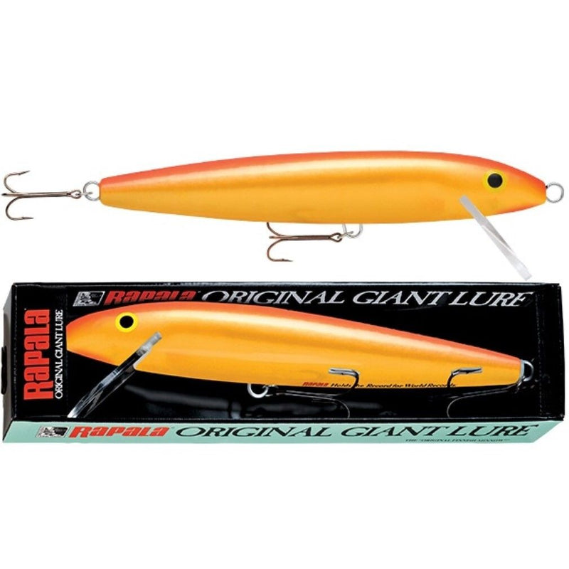 75cm Rapala Original Giant Lure in Display Box - 29" Gold Fluoroscent Finnish Minnow