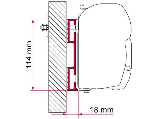 Fiamma F45 S Adapter D 98655-021 - Suit Fiamma F45 S Awnings