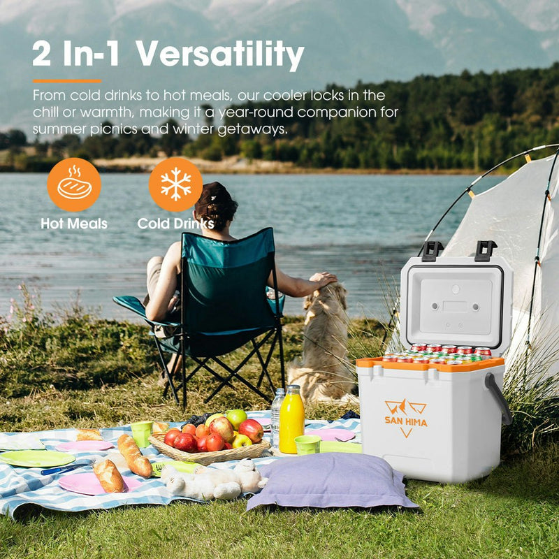 San Hima Cooler Ice Box 24L Portable Heat Retention For Camping BBQ Picnic