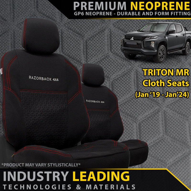 Mitsubishi Triton MR Premium Neoprene 2x Front Row Seat Covers