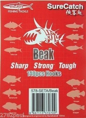 Surecatch 140 Piece Assorted Suicide Fishing Hook Pack in Tackle Box