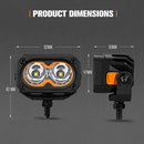LIGHTFOX Cygnus-2 Pair 3inch Osram LED Pod Lights 1Lux@348m IP68 4,052LM