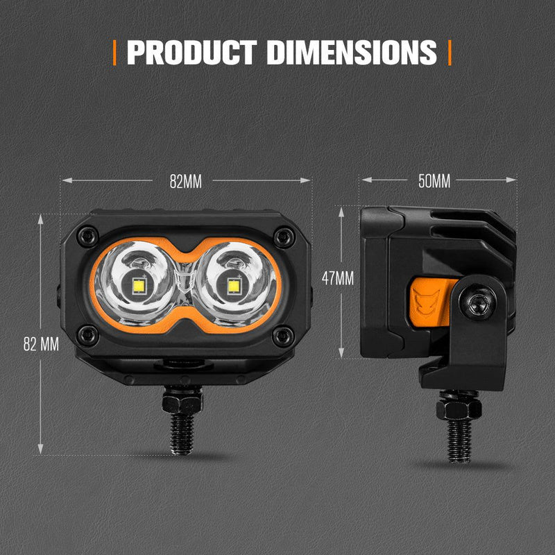 LIGHTFOX Pair&nbsp;3inch Cygnus-2 Osram&nbsp;LED&nbsp;Pod&nbsp;Lights 1Lux@280m 2,026LM