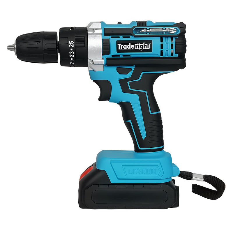 Traderight 21V Cordless Drill Driver Kit Impact Hammer with 2×2.0Ah Batteries