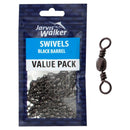 1 Packet of Jarvis Walker Black Barrel Fishing Swivels - Value Pack