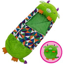 Kids Cartoon Plush Sleeping Bag Pillow Set (Green)