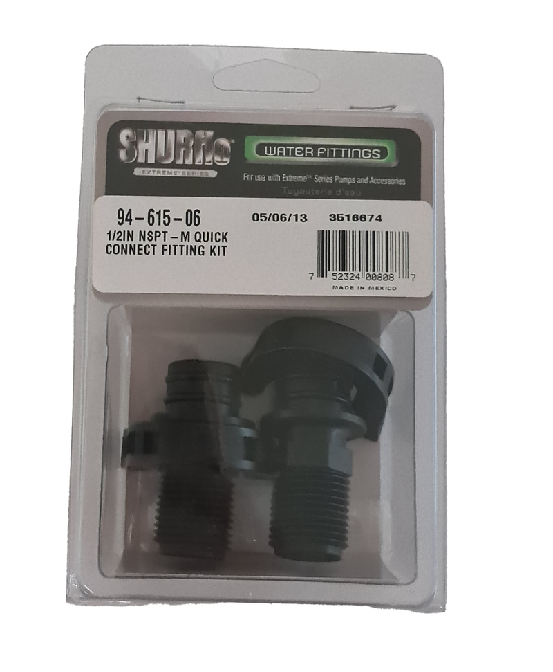 SHURFLO 1/2IN NSPT - M Quick Connect Fitting Kit (94-615-06)