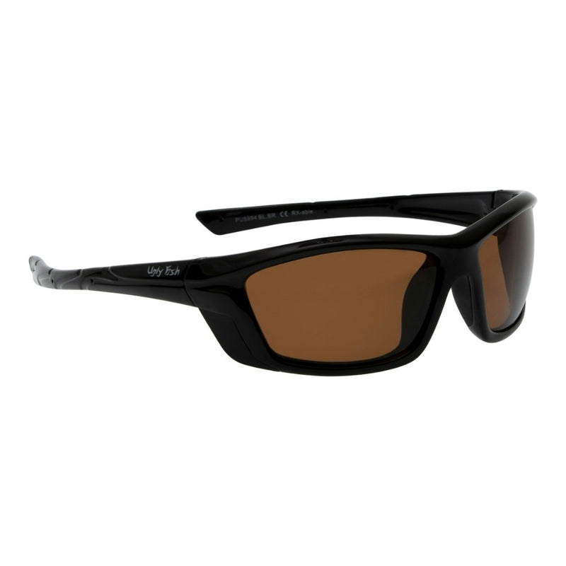 Ugly Fish PU5994 Unbreakable Polarised Black Frame/Brown Lens Wrap Sunglasses