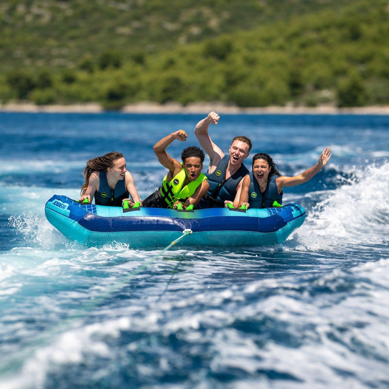 Jobe Airstream 4-Person Inflatable Towable Ski Tube Blue/Aqua