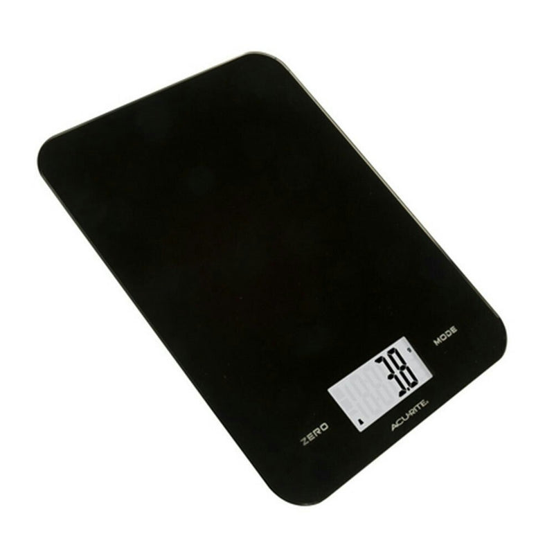 Acurite Large Slim Line Glass Digital Kitchen Food Measure Scale 1g/8kg Black