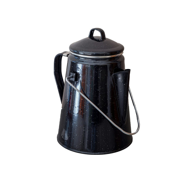 Wildtrak Premium Enamel 2L/25cm Coffee Pot Boiler Outdoor Camping Cookware Black