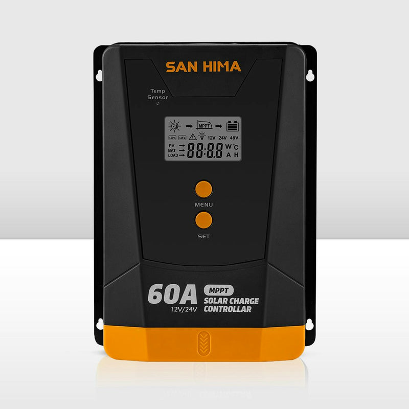 San Hima 60A MPPT Solar Charge Controller 12V 24V With Bluetooth LCD Display