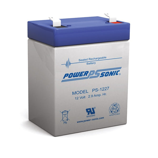 Power Sonic PS1227 12V 2.9AH Rechargeable Battery F1 Terminal Sealed Lead Acid