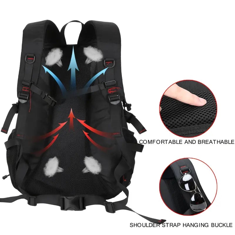 Rugged Explorer Waterproof Travel Backpack - Black