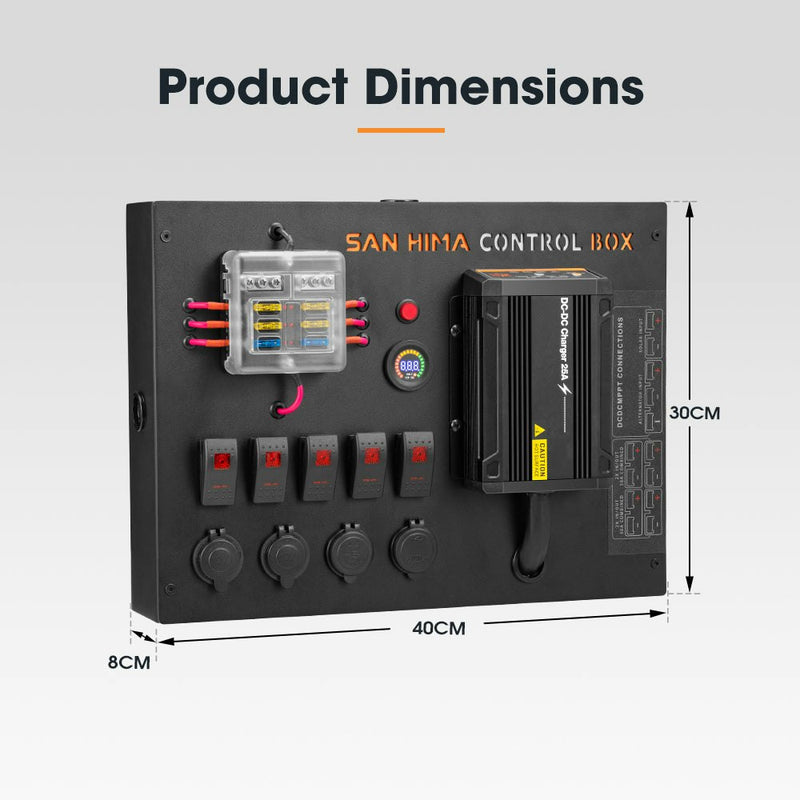 San Hima 12V Control Box&nbsp;25A&nbsp;DCDC&nbsp;Charger with Fuse 4 USB port Boat Car 4WD