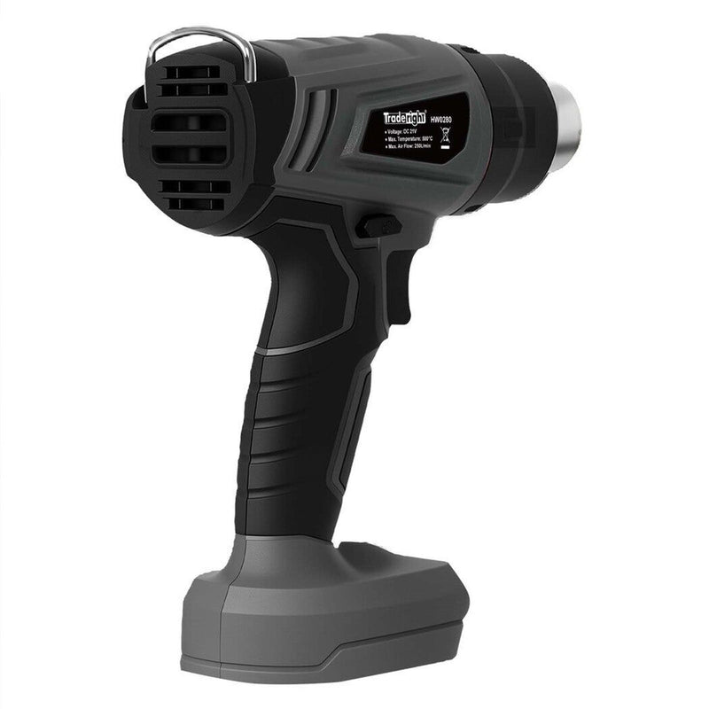 Traderight Heat Gun Kit Battery Operated 21V 500°C Turbo Air Flow with 5 Nozzles