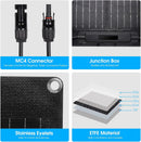 100W Flexible Solar Panel - Narrow Black (980x580mm)