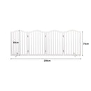 Pawz Wooden Pet Gate Dog Fence Safety Stair Barrier Security Door 4 Panels White
