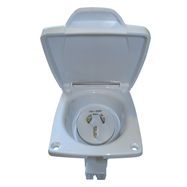 CMS 15AMP Plug Power Inlet White JIL15