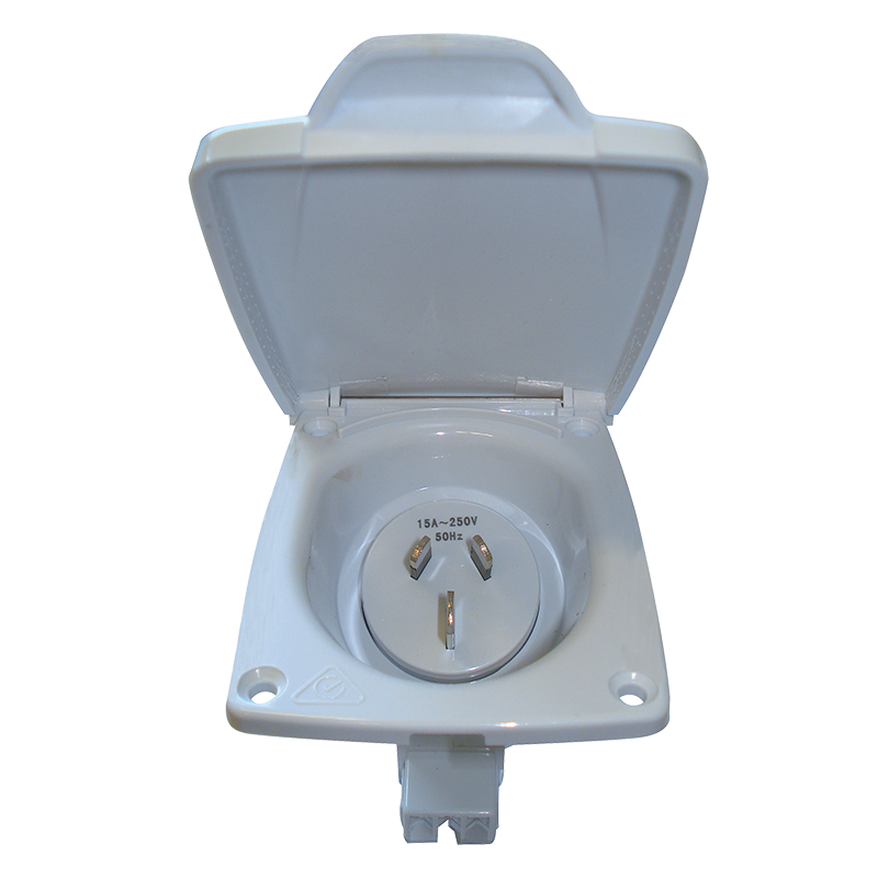 CMS 15AMP Plug Power Inlet White JIL15