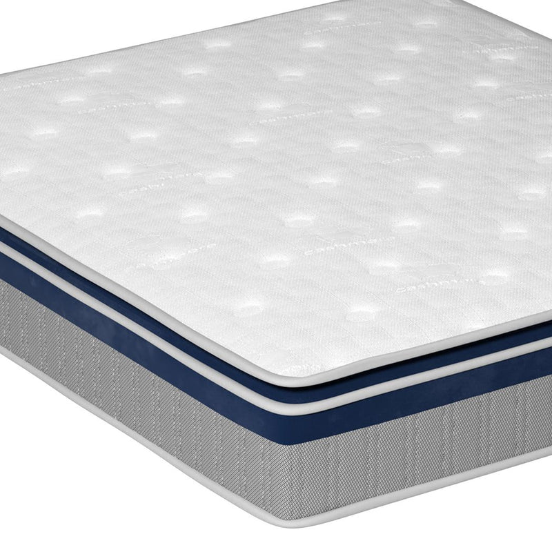 DreamZ Spring Mattress Pillow Top 7 Zone Pocket Spring Memory Foam 32cm Queen