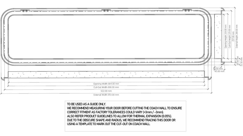 Coast Door 5 - Black 288 x 953 (M500-240)