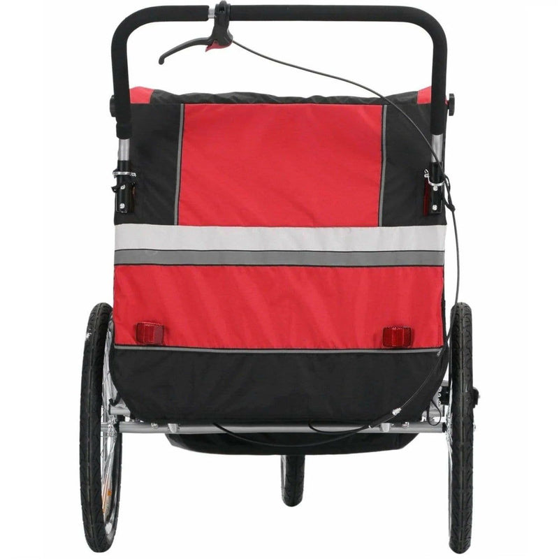 ProSeries Red 40kg Capacity 2-Child Bike Trailer Jogger Combo