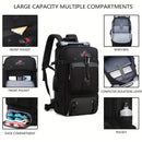 50L Large Capacity Waterproof Hiking Backpack with Shoe Compartment - Black