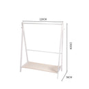 Levede Clothes Rack Wooden Wardrobe Garment Coat Hanging Rail Shoe Storage 120cm