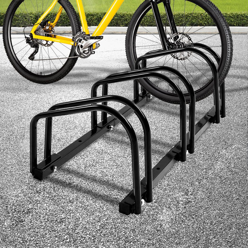 3 Bike Floor Parking Rack Bikes Stand Bicycle Instant Storage Cycling Portable