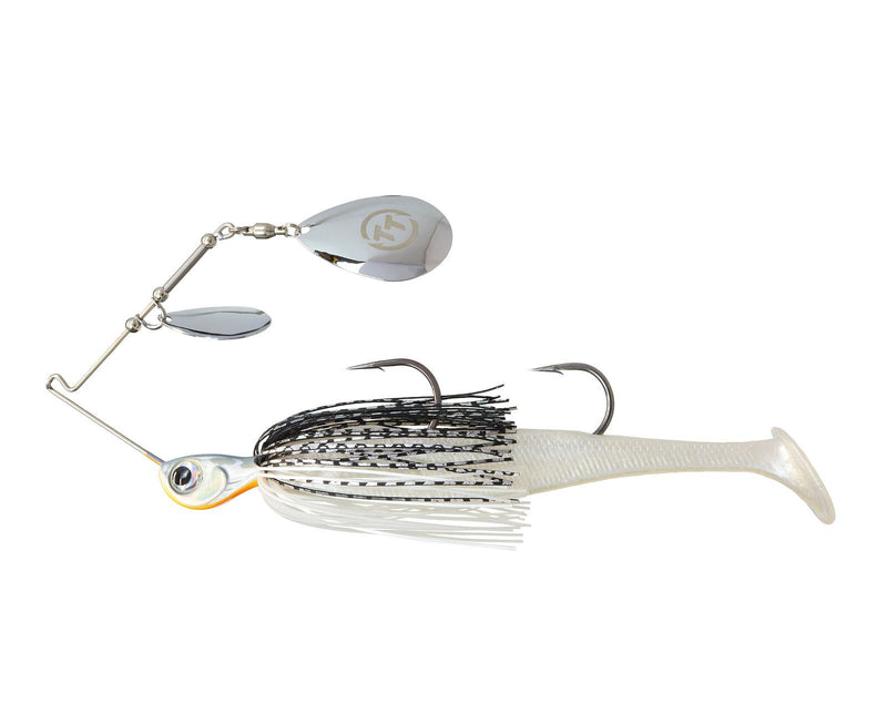 TT Lures 1/2oz Tornado+ Double Colorado Rigged Spinnerbait Lure - WHITE NIGHT