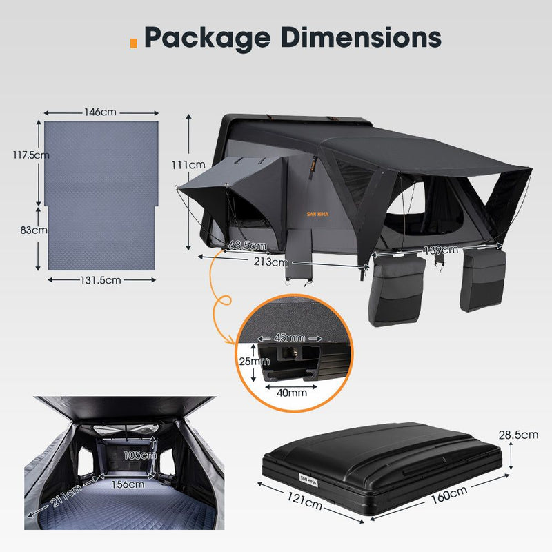 San Hima Jervis Rooftop Tent Hardshell With Ladder Camping 4WD 4x4