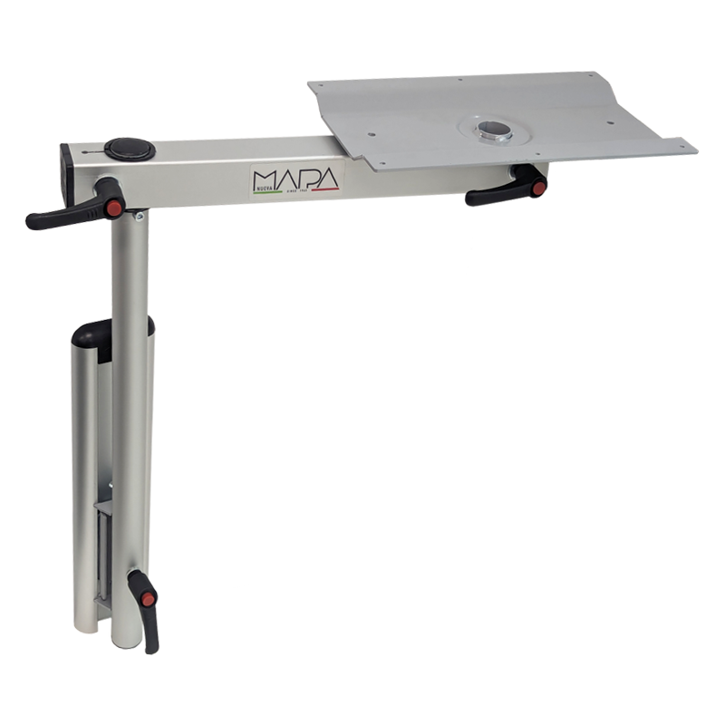 Nuova Mapa Onda | Swivel Aluminium Table Leg - Silver Anodized