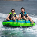 Jobe Double Trouble 2-Person Inflatable Towable Ski Tube (Lime Green/Aqua Blue)