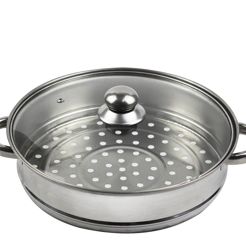 Toque Stainless-Steel Steamer Meat Vegetable Cookware Hot Pot Kitchen 3 Tier